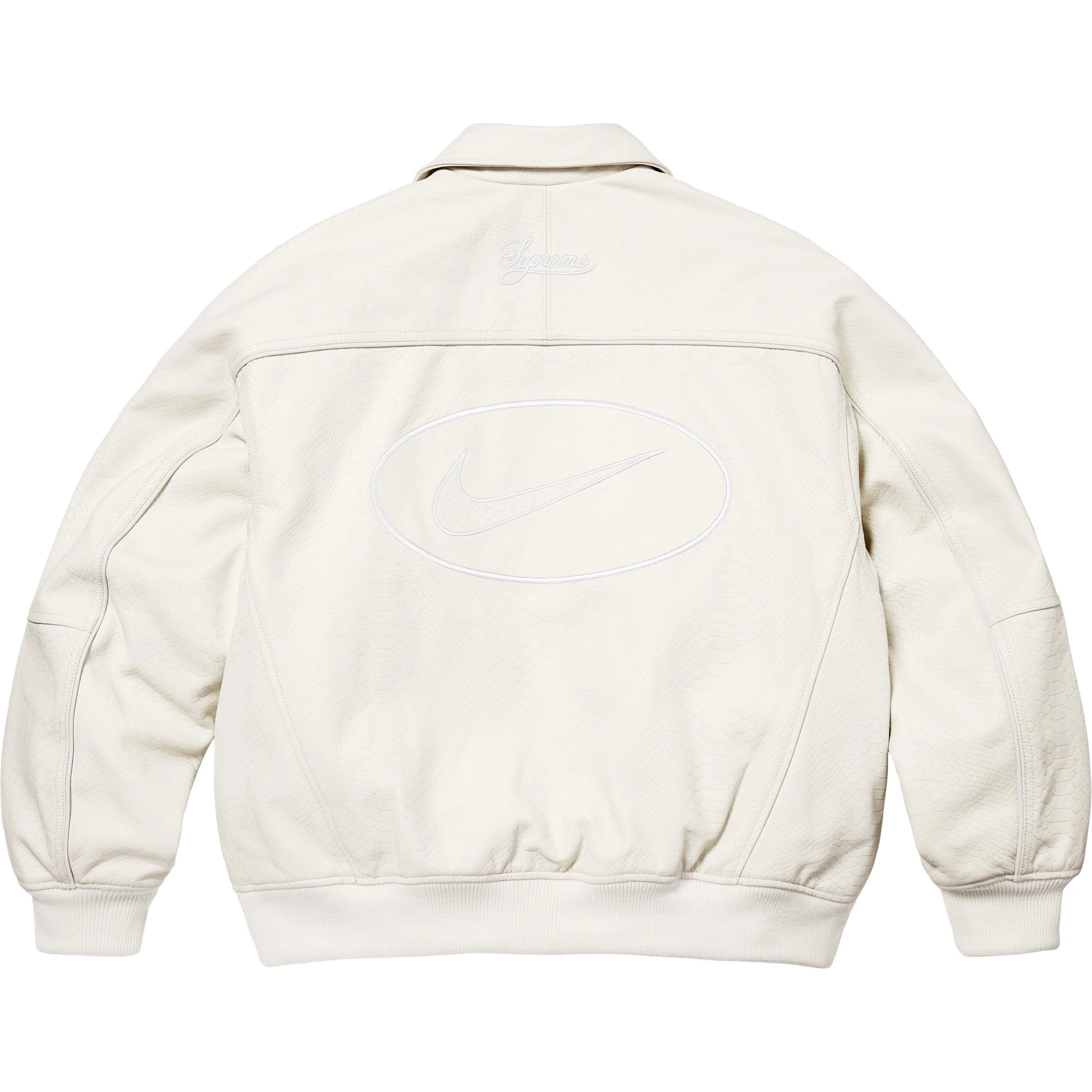 Supreme®/Nike® Leather Varsity Jacket view 5